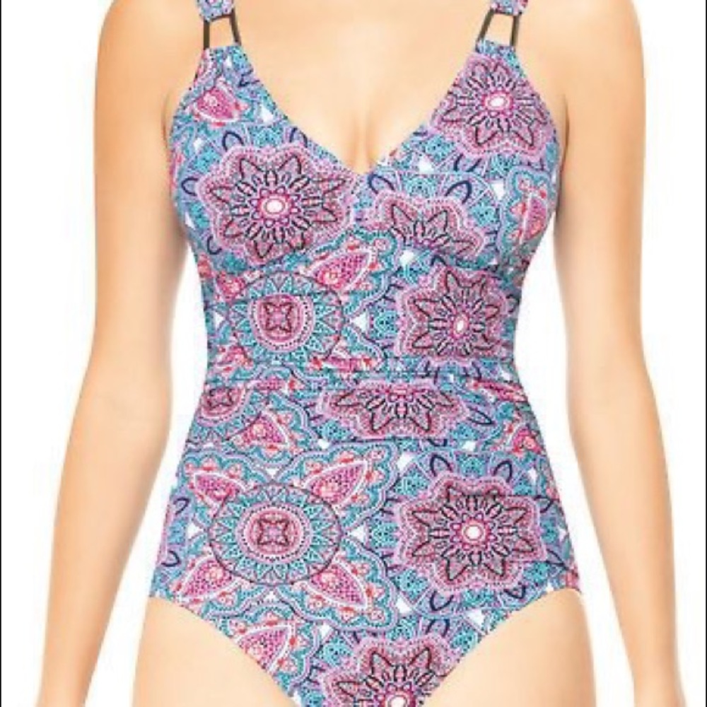 Spanx Sarah Blakely paisley one piece swimsuit